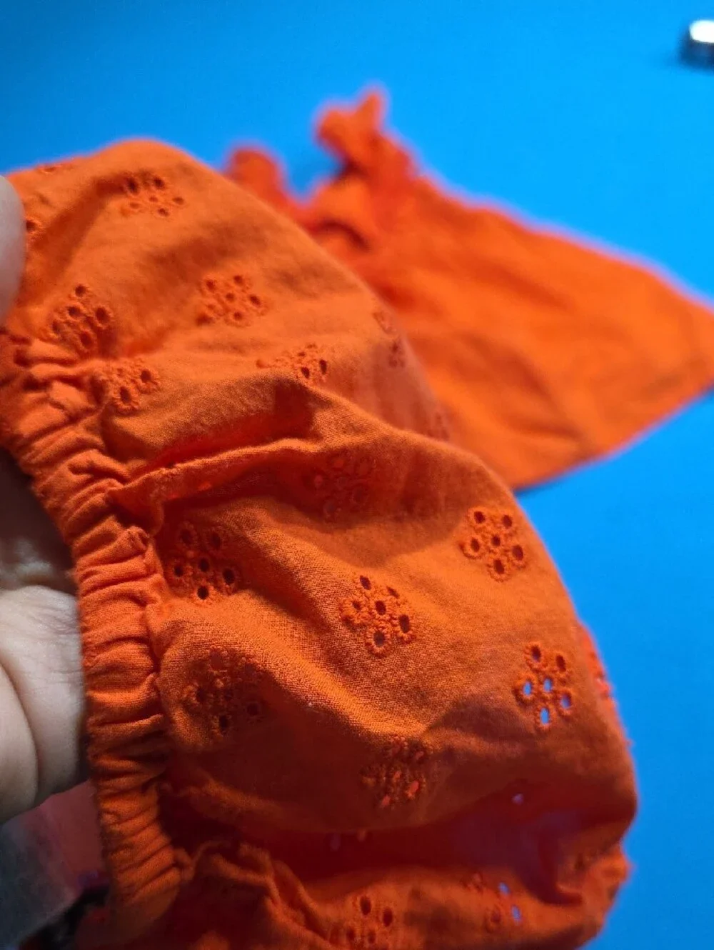 Toddler Orange Eyelet Dress & Bloomers Set